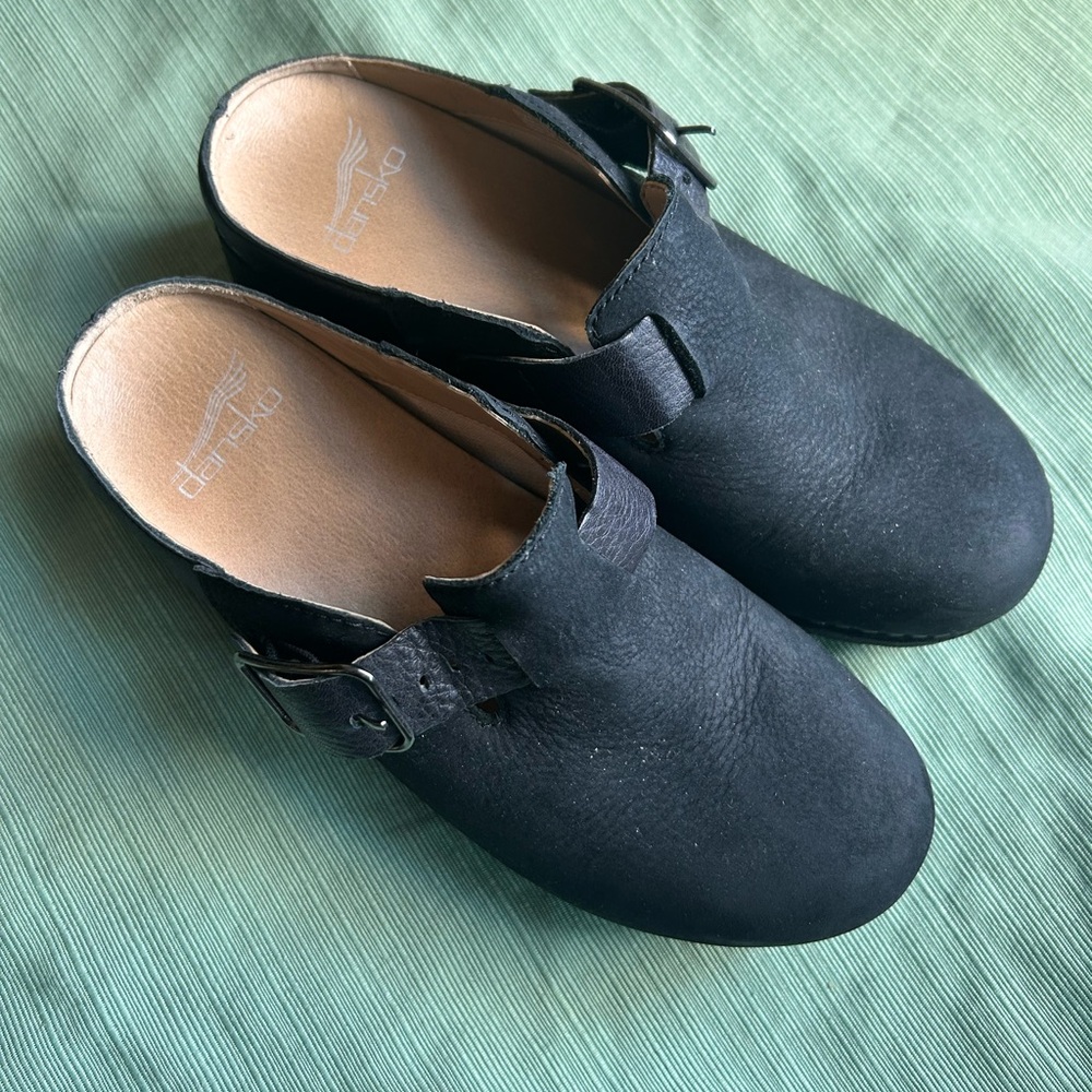 Dansko Black Leather Clogs
